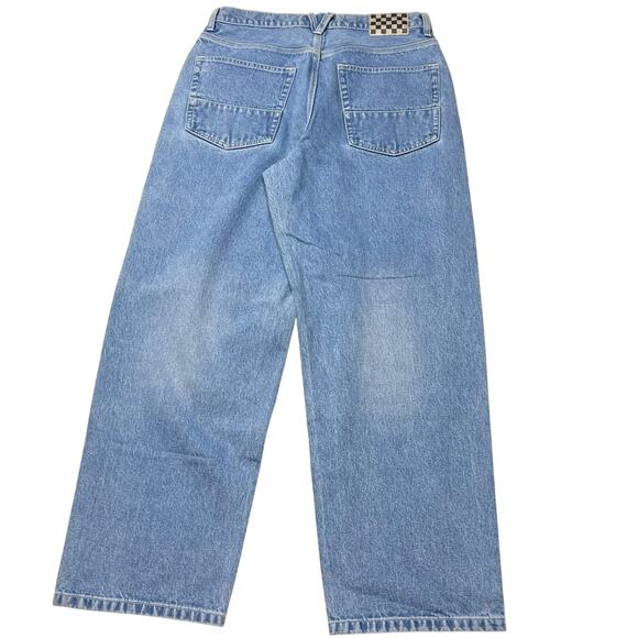 Vans Off the Wall Denim Jeans 32x29 Blue Wide Leg Baggy Loose Fit New - Picture 2 of 10